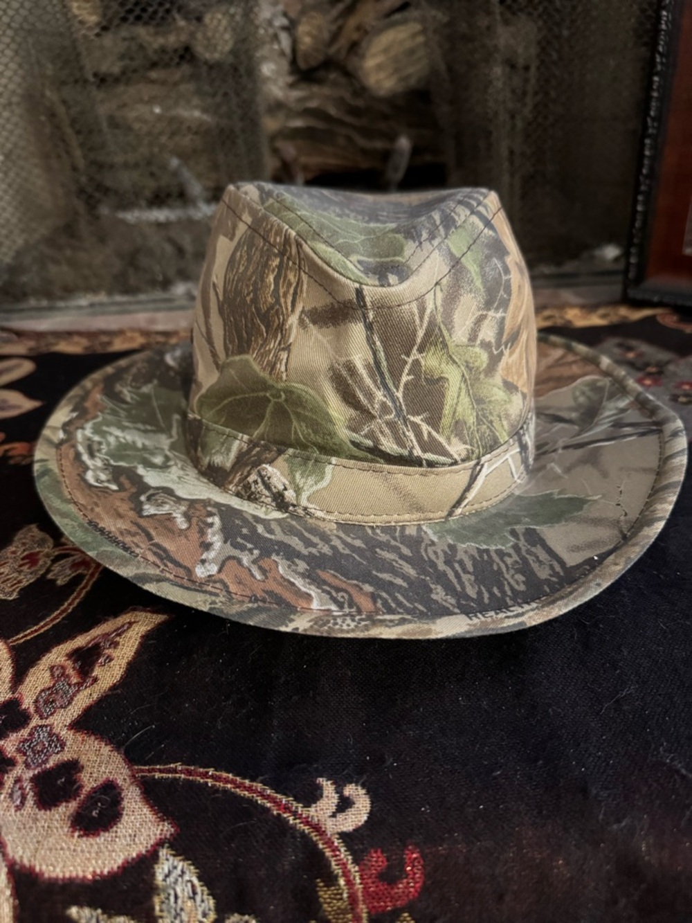 Realtree Camo Fedora Hat - Green/Brown/Tan